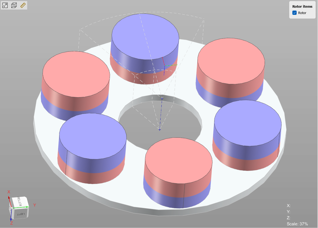 Cylindrical magnet template preview