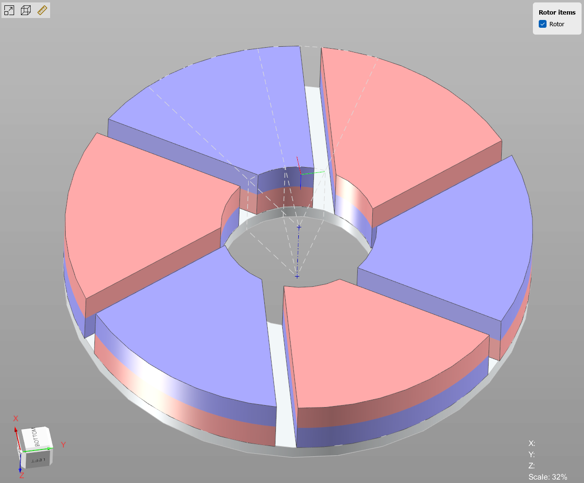 Skewed magnet template preview