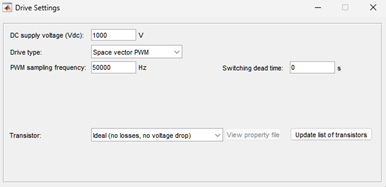 Drive Settings window