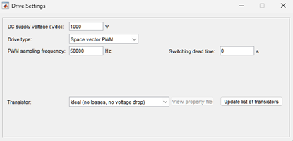 Drive Settings for Dynamic FEA