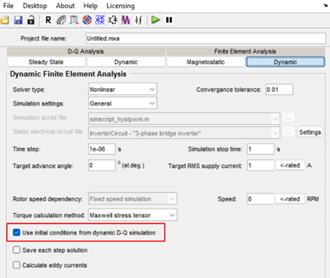 Use initial conditions from dynamic DQ simulation