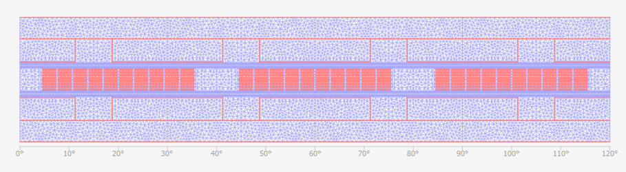 Finite-element mesh in MotorXP Design Studio