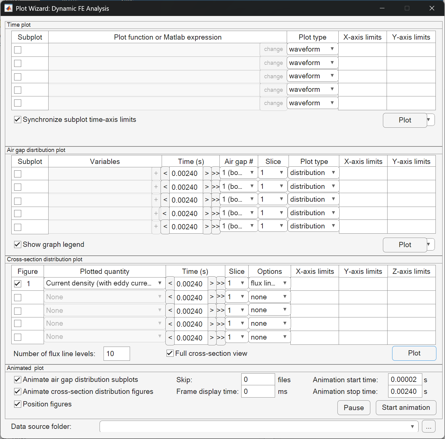 Figure 17. Plot Wizard for Dynamic FE Analysis.